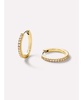 - Gold Huggie Hoop Earrings - Pave Huggie Hoops Medium