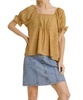 square neck floral babydoll top in honey