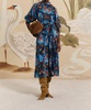 arabesque midi dress in blue