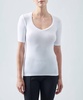 modal rib short sleeve v-neck tee in white