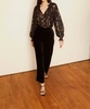 monica sparkle scallop top in black and copper