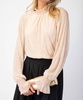 foil crinkled woven blouse in cream