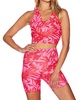 ruby top in neon hibiscus