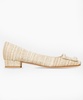 women's buckle shoes in raffia textured tweed