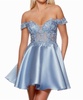 off-the-shoulder mikado prom dress in french blue
