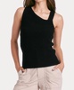 charlie cut out rib tank in black