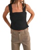 textured tank in black