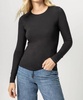 long sleeve crew tee in black