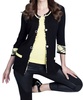 plaid accent cardigan in black/yellow