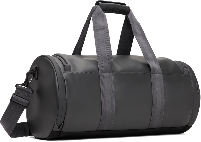 Gray Holdall Faux-Leather Duffle Bag