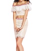 lace prom dress in fuchsia/ivory