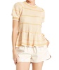 arya peplum sweater in marigold stripe
