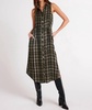 plaid midi dress in olive