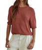 leona sweater top in dusty red