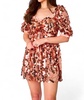 colby puff sleeve mini dress in rose gold