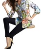 collage rain jacket in white multi