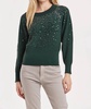 kathleen sequin raglan sleeve sweater in green