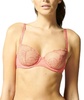 reflet sheer demi bra in papaya
