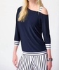 silky knit one shoulder boxy top in midnight