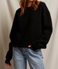 mayer reverse fleece crewneck sweatshirt in black