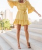 gauze & effect dress in lemon drop