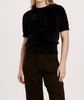 suzie fuzzy short sleeve sweater top in black