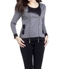double zip cardigan in gray/black