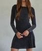 metallic lurex mini dress in black