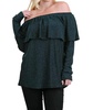 metallic ruffled tunic in peacock