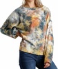 tie dye twisted collar top in pumpkin