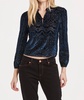 eliza burnout velvet long sleeve in blue