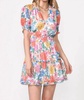vonnie floral chiffon dress in blue floral