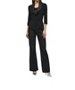 silky knit & satin fitted top in black