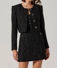 milena cropped tweed jacket in black