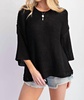 half sleeve knitted sweater in black