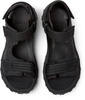 Black Recycled PET/Leather Sandals for Men.