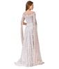 Women's Lace Gown with Dramatic Cape Sleeves