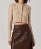 peri knit cropped cardigan in vanillia