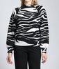 zebra print sweater in black/white