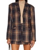 frida plaid jacket in navy plaid