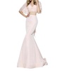 bell sleeve prom dress in blush