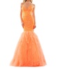 sequin bustier prom gown in orange