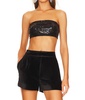 sequin bandeau top in black