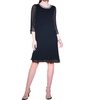 pleated chiffon trapeze dress in black