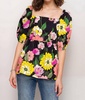 marisol blouse in multi (yellow, pink, green tones)