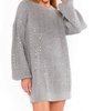 social sweater dress in silver sequins knit