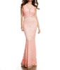 sheer sequin gown in pink/nude