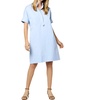 soleil shirtdress in blue hairline stripe poplin
