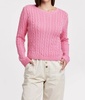 lupe cable knit sweater in soft cherry