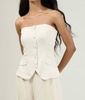candida strapless button up top in natural